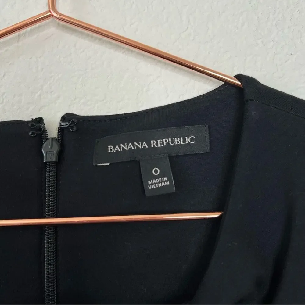 Banana Republic Neck Bow Ponte Sheath Dress Black